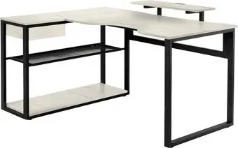 Millwood Каир Угловой 160x120х93.05 (дуб белый Craft/металл черный)