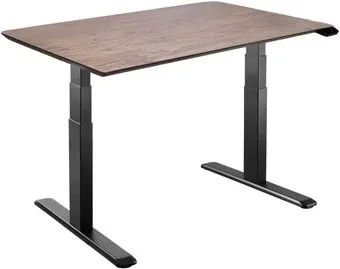 ErgoSmart Wooden Ergo Desk Prime 1300х750х27 мм (скошенный край, массив дуб мореный/черный)