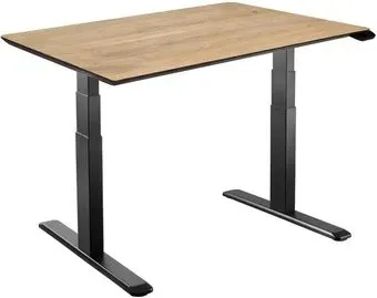 ErgoSmart Wooden Ergo Desk Prime 1300х750х27 мм (скошенный край, массив дуб натуральный/черный)