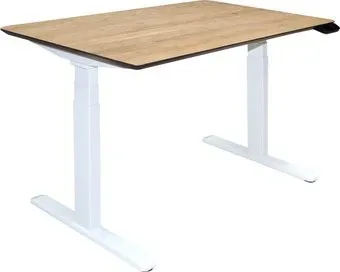 ErgoSmart Wooden Ergo Desk Prime 1300х750х27 мм (скошенный край, массив дуб натуральный/белый)