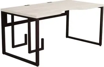 Millwood Каир 2 с вырезом 160x80x74 (дуб белый Craft/металл черный)