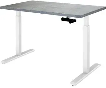 ErgoSmart Manual Desk 1360x800x36 мм (бетон чикаго светло-серый/белый)