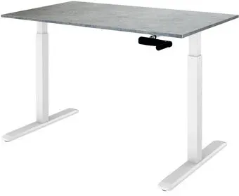 ErgoSmart Manual Desk 1380x800x18 мм (бетон чикаго светло-серый/белый)