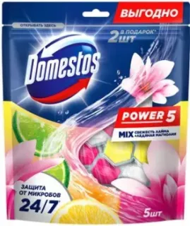 Domestos Power 5 Свежесть лайма+Ледяная магнолия (2x50г+3x50г)