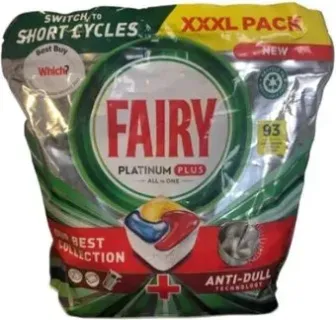 Fairy Platinum Plus Все в 1 Лимон (93 шт)