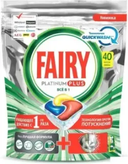 Fairy Platinum Plus Все в 1 Лимон (40 шт)
