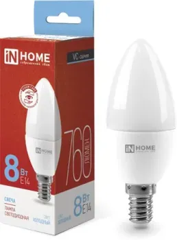 In Home LED-Свеча-VC 8Вт 230В Е14 6500К 760Лм 4690612024806