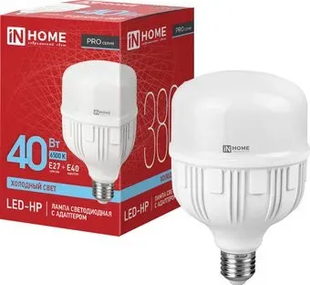 In Home LED-HP-Pro 40 Вт 230В Е27 с адаптером E40 6500К 3800 Лм