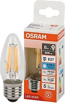 Osram LS B75 6W/865 E27 230V CL FIL
