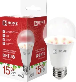 In Home LED-A60 Pro-Фито полный спектр 15 Вт 230В Е27