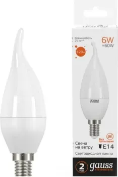 Gauss Elementary Candle 6Вт E14 3000K