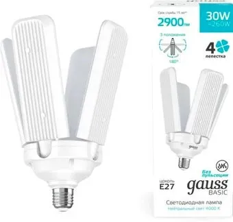 Gauss Basic 30W 2900lm 4000K E27 Клевер-4 11732232