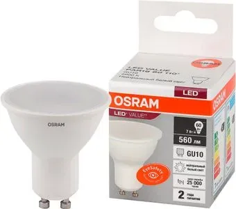 Osram GU10 7Вт 4000 К LVPAR1660