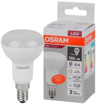 Osram E14 7Вт 3000 К LVR60