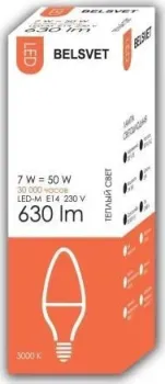 Belsvet LED-M C37 7 W 3000 К E14