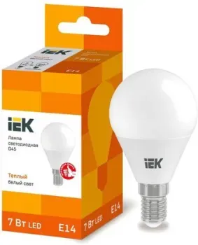 IEK LED Globe G45 600lm 3000K E14