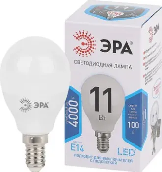 ЭРА STD LED P45-11W-840-E14 E14 11 Вт шар нейтральный белый свет