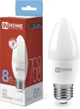 In Home LED-Свеча-VC 8Вт 230В Е27 6500К 760Лм 4690612024820