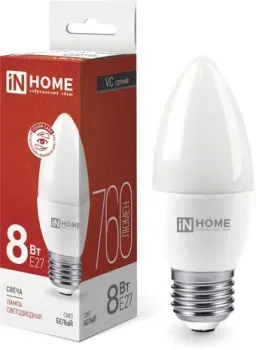 In Home LED-Свеча-VC 8Вт 230В Е27 4000К 760Лм 4690612020457