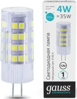 Gauss Elementary G4 12V 4W 400lm 4100K 10724