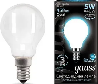 Gauss Filament Globe Opal E14 5W 4100K 105201205