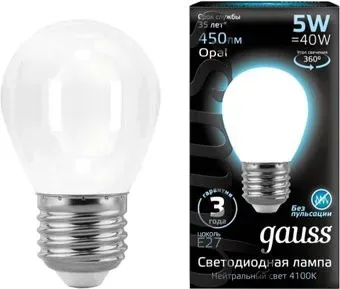 Gauss Filament Globe G45 E27 5 Вт 4100 К 105202205