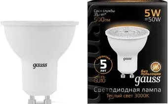 Gauss GU10 5Вт 3000K 101506105