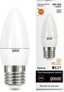 Gauss Elementary E27 6Вт 2700K [33216]