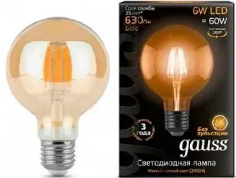 Gauss E27 6Вт 2400К [105802006]