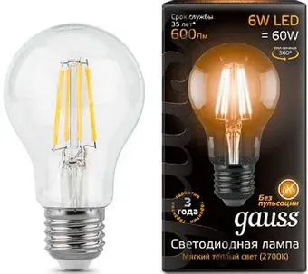 Gauss E27 6Вт 2700К [102802106]
