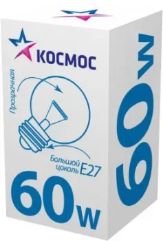 КОСМОС Шарик прозрачный E27 60 Вт 2700 К