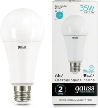 Gauss Elementary A80 E27 35 Вт 4100K 70225