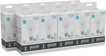 Gauss Elementary A80 E27 35 Вт 4100K 70225 (10 шт)