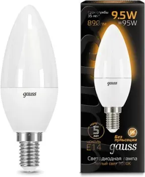 Gauss LED Candle E14 9.5 Вт 3000 К 103101110 (10 шт)