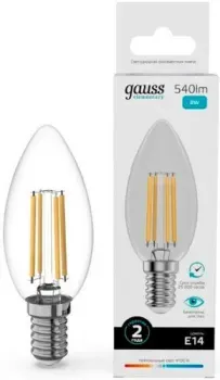 Gauss Filament Elementary Свеча 8W 540lm 4100К Е14 32128