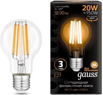 Gauss Filament А60 20W 1800lm 2700К Е27 102902120