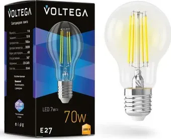 Voltega Crystal A60 7W 3000K E27
