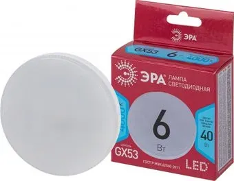 ЭРА RED LINE LED GX-6W-840-GX53 R