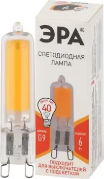 ЭРА STD LED JCD-6W-GL-827-G9