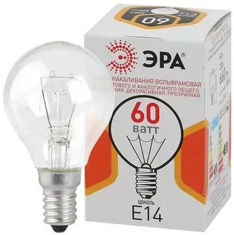 ЭРА P45 60 Вт Е14 230В ДШ 60-230-E14-CL