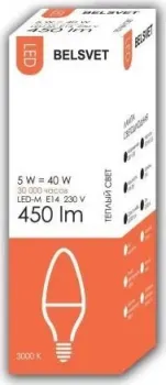 Belsvet LED-M C37 5 W 3000 К E14