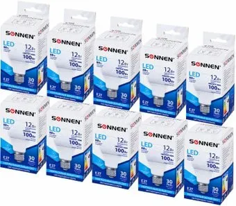 Sonnen Е27 12 Вт 4000К A60-12W-4000-E27 (10 шт, нейтральный белый)