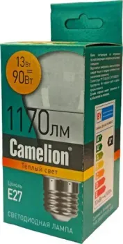 Camelion Е27 13Вт 3000K A65 15069
