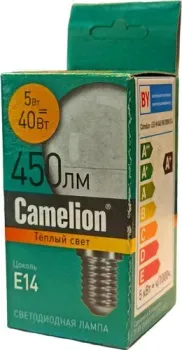 Camelion Е14 5Вт 3000K G45 15057