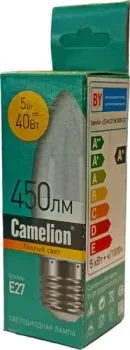 Camelion Е27 5Вт 3000K С35 15051