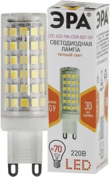 ЭРА G9 9 Вт 2700К JCD-9W-CER-827-G9