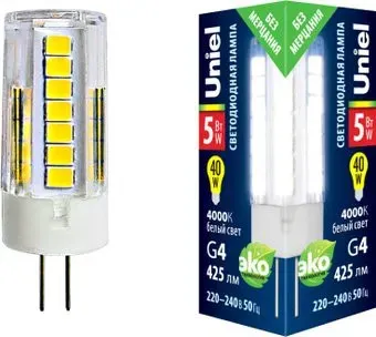 Uniel LED-JC-220/5W/4000K/G4/CL GLZ09TR UL-00006745