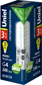 Uniel LED-JC-12/3W/4000K/G4/CL SIZ05TR UL-00010367
