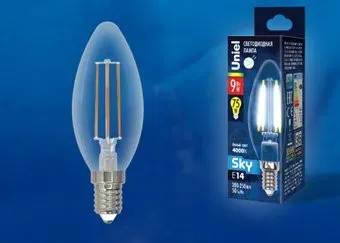 Uniel LED-C35-9W/4000K/E14/CL PLS02WH UL-00005161
