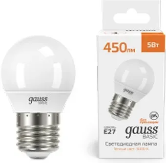 Gauss Basic LED-M 5W 450lm 3000K Е27 10501152 (10 шт)